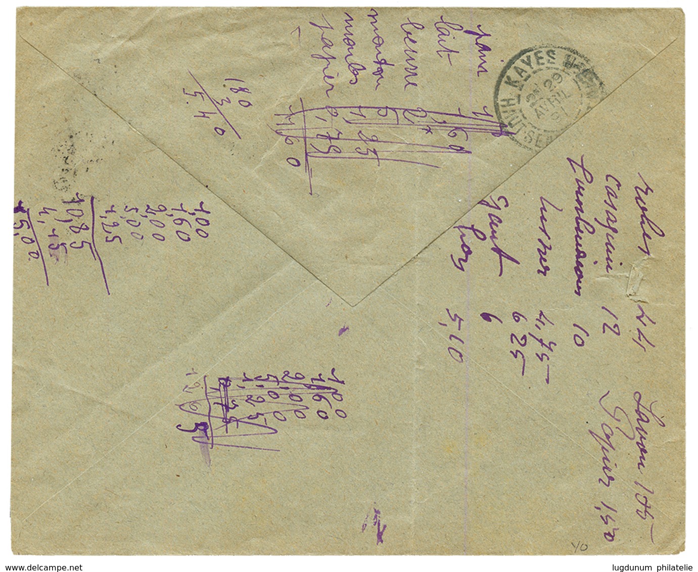 "SAN" : 1919 SAN HT SENEGAL ET NIGER + "C.M" Sur Enveloppe De Militaire Pour La FRANCE. RARE. TTB. - Other & Unclassified