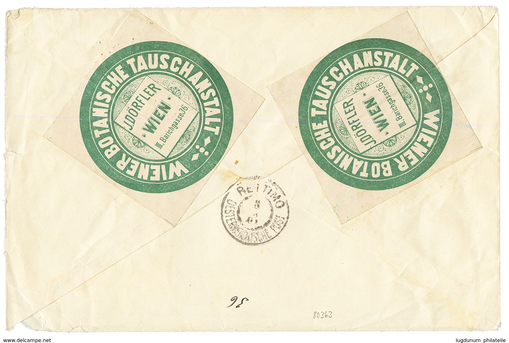 AUSTRIA : 1904 1 KR + 25h Canc. WIEN + CRETE 2d POSTAGE DUE Canc. XANIA On REGISTERED Envelope To RETIMO (CRETE) Redirec - Otros & Sin Clasificación