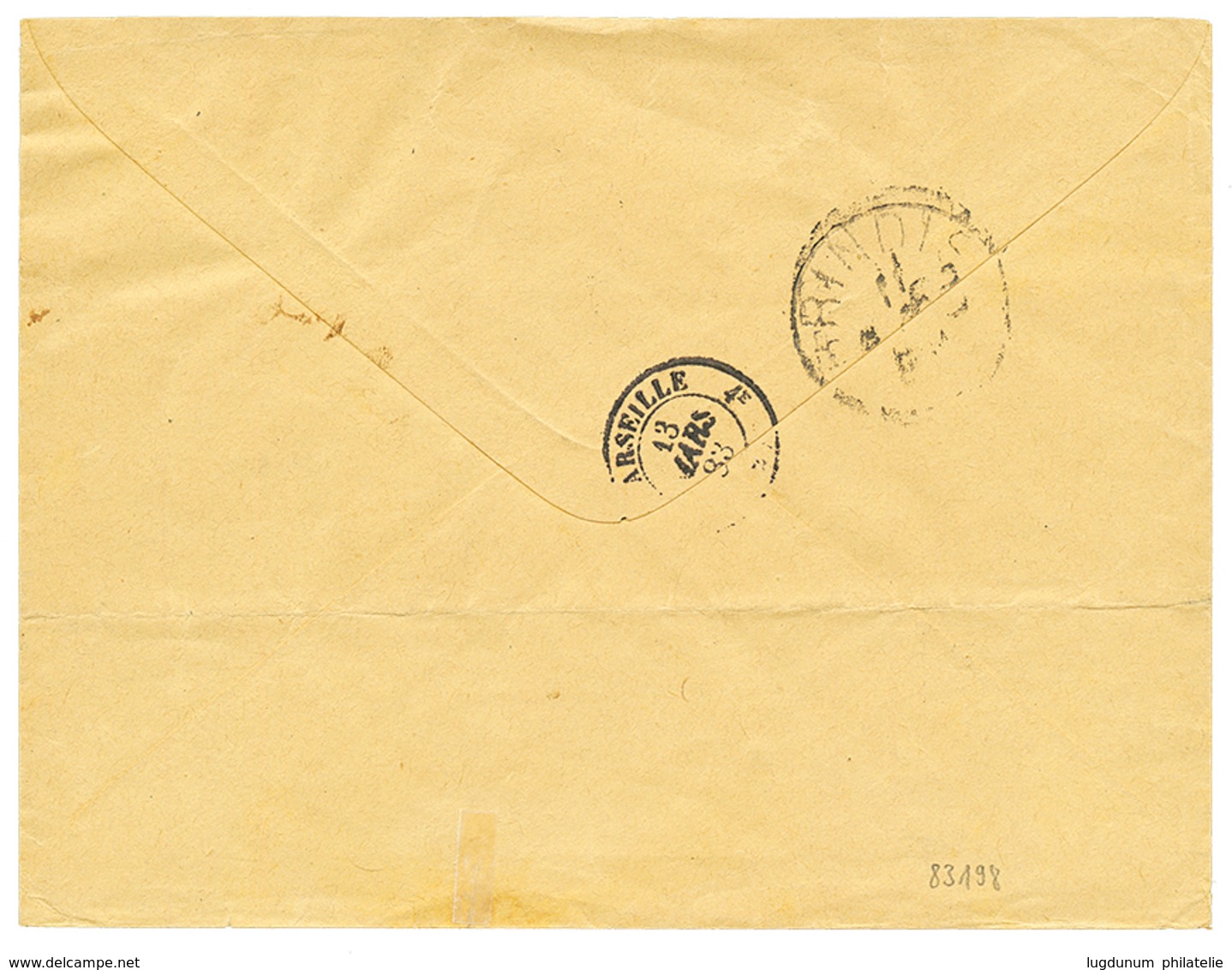 1883 Pair 5 Soldi Canc. CANEA On Envelope To FRANCE. Superb Quality. - Levant Autrichien