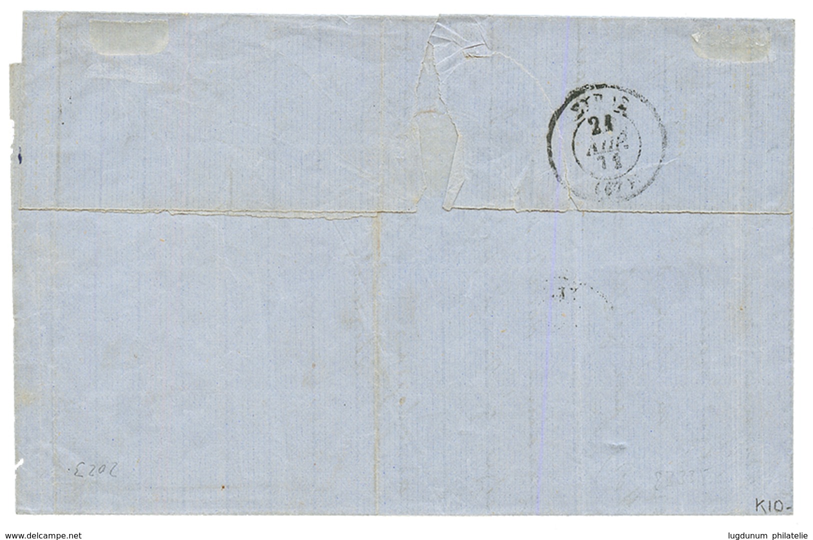 1872 RETTIMO + GREECE 20l Applied On FRANCO Handstamp On Entire Letter To SYRA. Vvf. - Oostenrijkse Levant