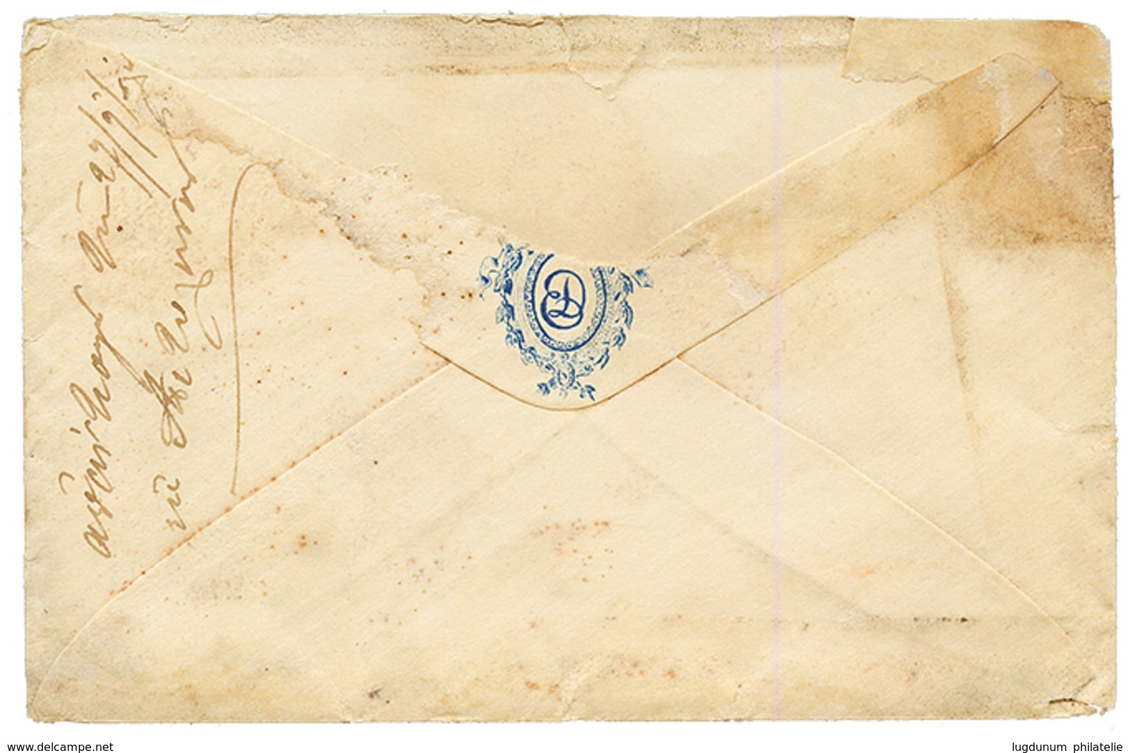 "LEMNOS Via TENEDOS" : 1870 10 SOLDI Canc. TENEDOS On Envelope (fault) With Full Text Datelined "LEMNOS" To METELINO. GR - Levant Autrichien