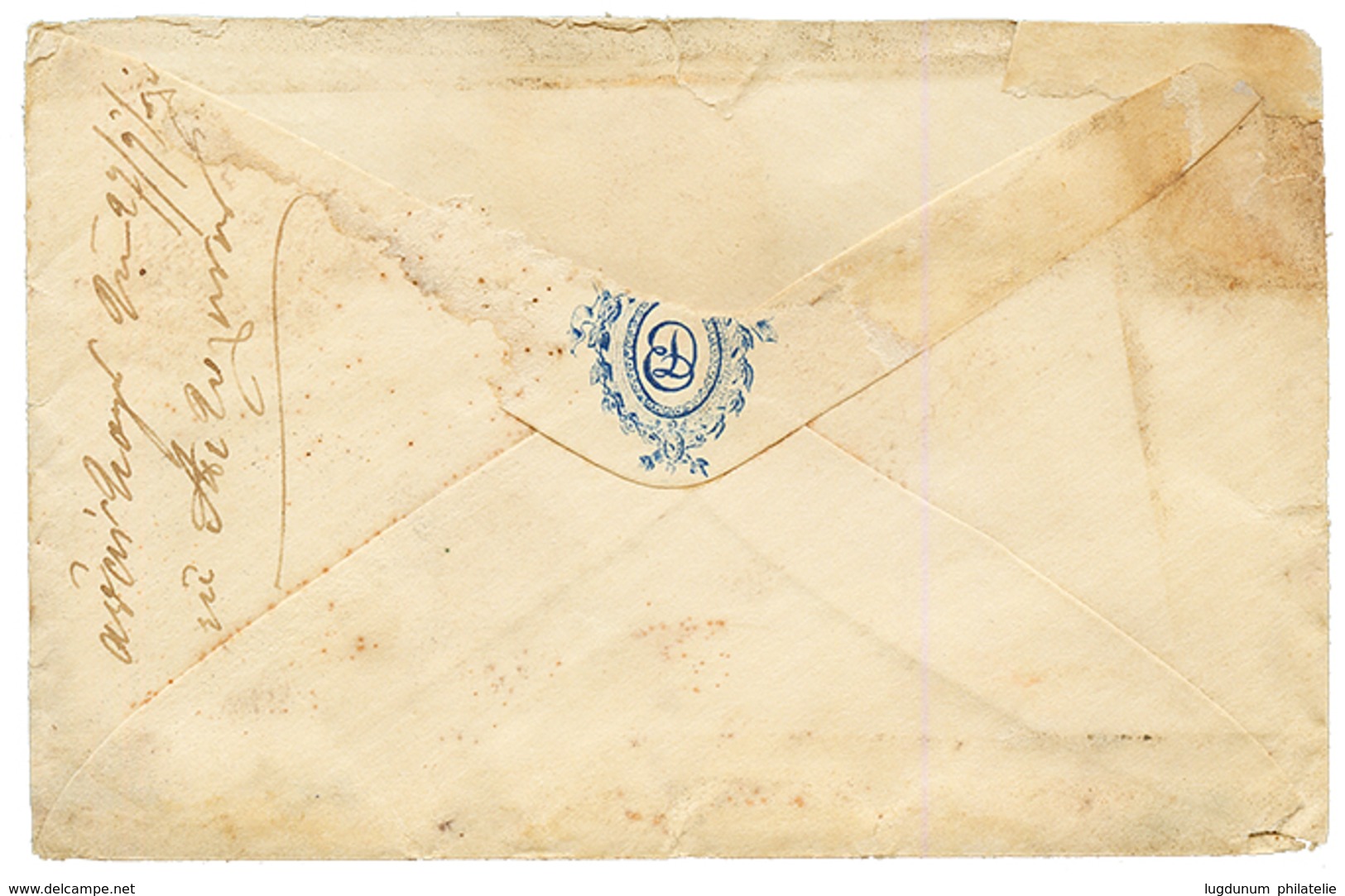 "LEMNOS Via TENEDOS" : 1870 10 SOLDI Canc. TENEDOS On Envelope (fault) With Full Text Datelined "LEMNOS" To METELINO. GR - Oostenrijkse Levant