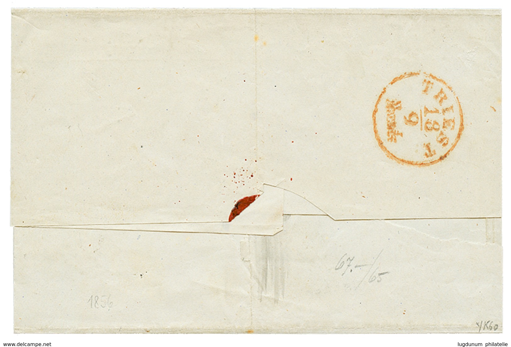 "TENEDOS" : TENEDOS + FRANCO In Blue On Cover To TRIESTE. Very Scarce. Vvf. - Oostenrijkse Levant