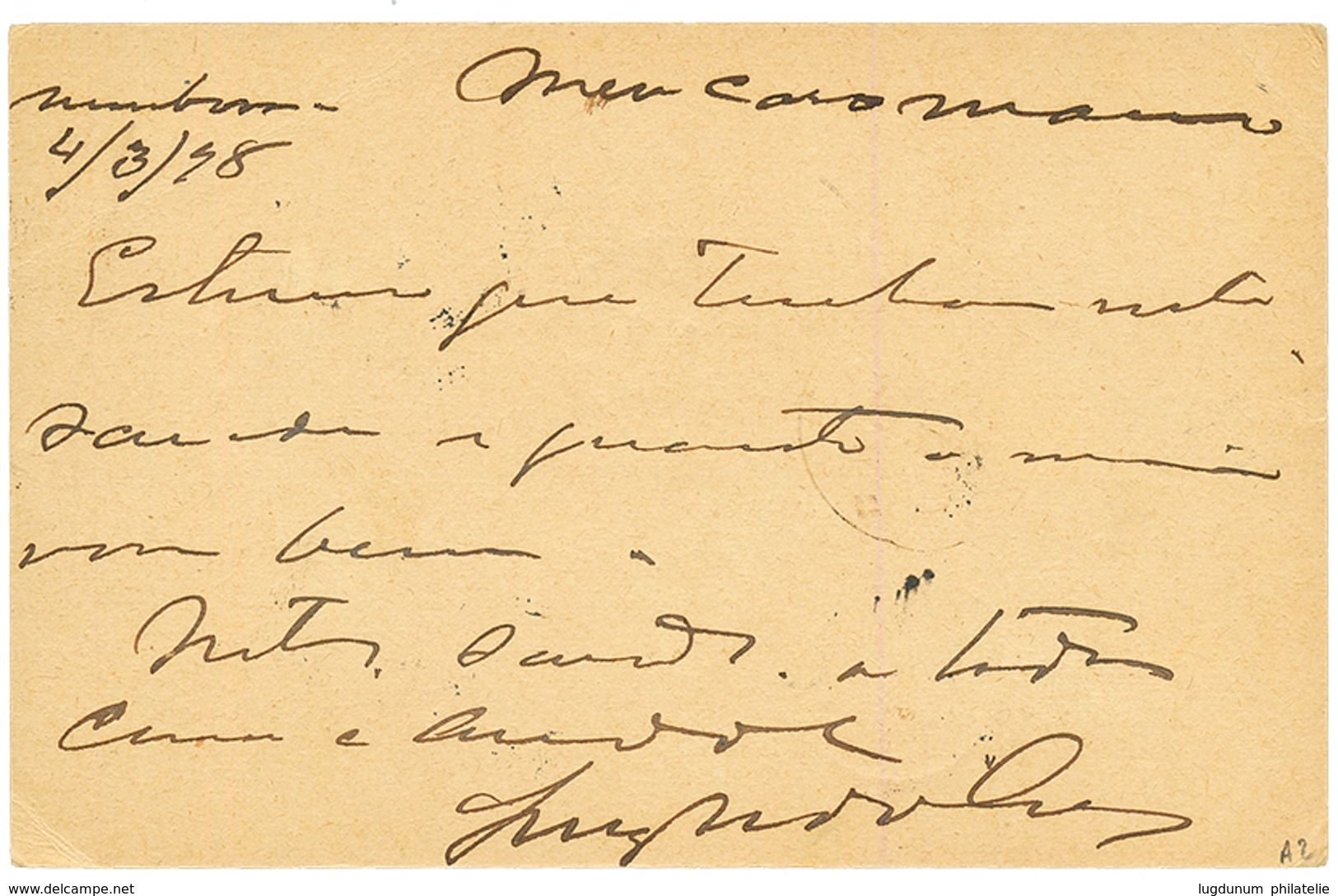 BRITISH EAST AFRICA To GOA PORTUGUESE INDIA : 1898 P./Stat 1a Canc. MOMBASA Via ZANZIBAR To GOA. Vf. - Afrique Orientale Britannique