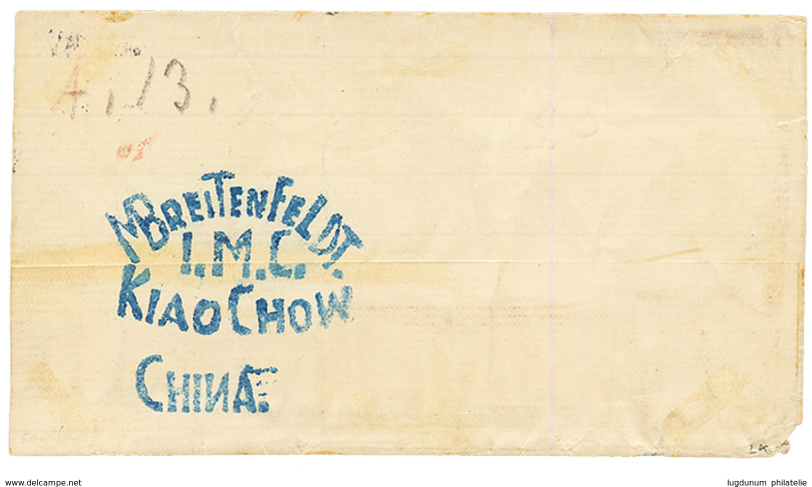 1900 MIXT CHINA 1c Canc. KIAUOCHOW + GERMAN P.O 3pf Canc. TSINGTAU KIAUTSCHOU + "DRUCKSACHE" On PRINTED MATTER Band To G - Andere & Zonder Classificatie