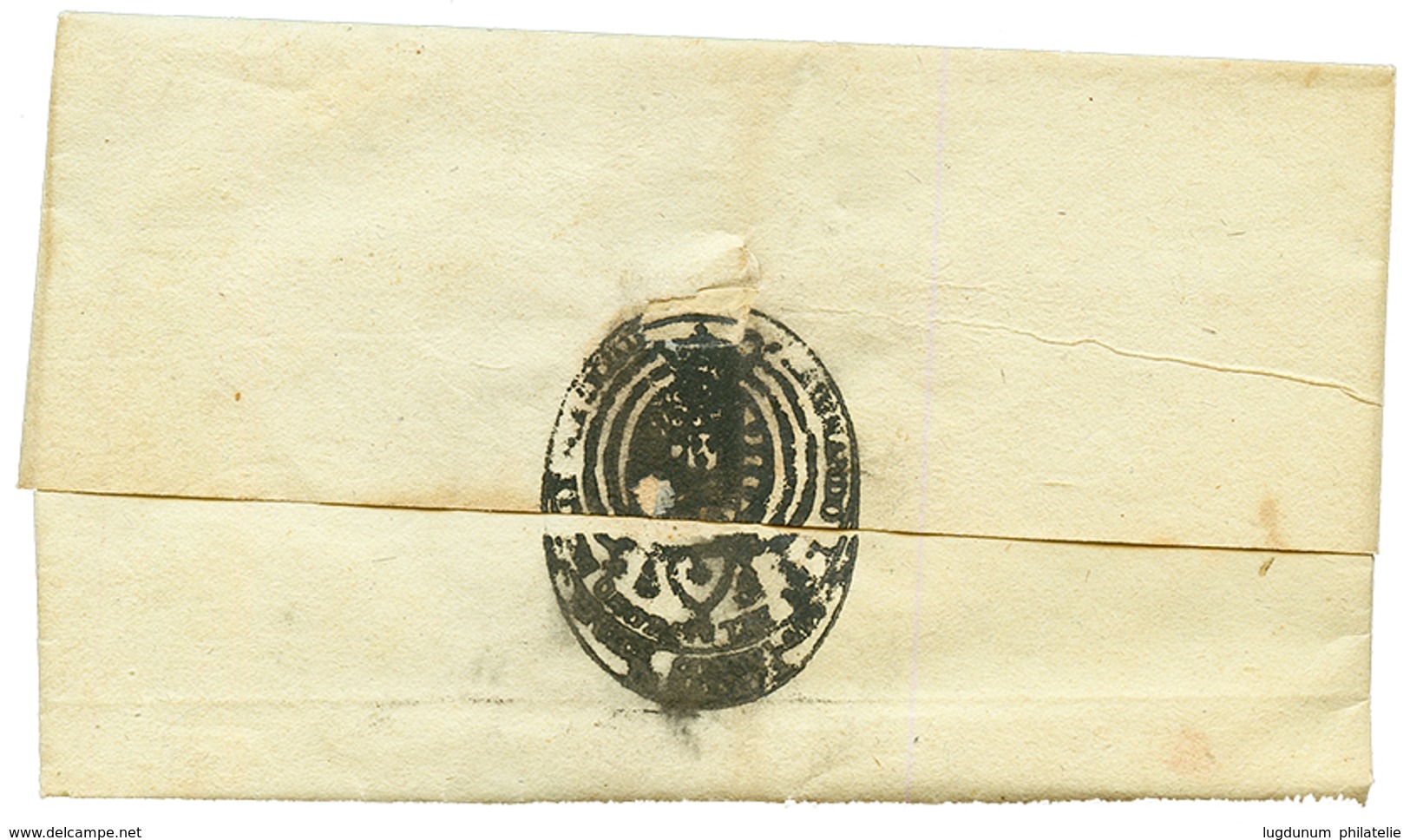 EGYPT - POSTA EUROPEA : 1822 Extremely Rare Cachet REAL SERVIZIO In Red On Entire Letter Datelined "DAMIATA" To CYPRUS.  - Altri & Non Classificati