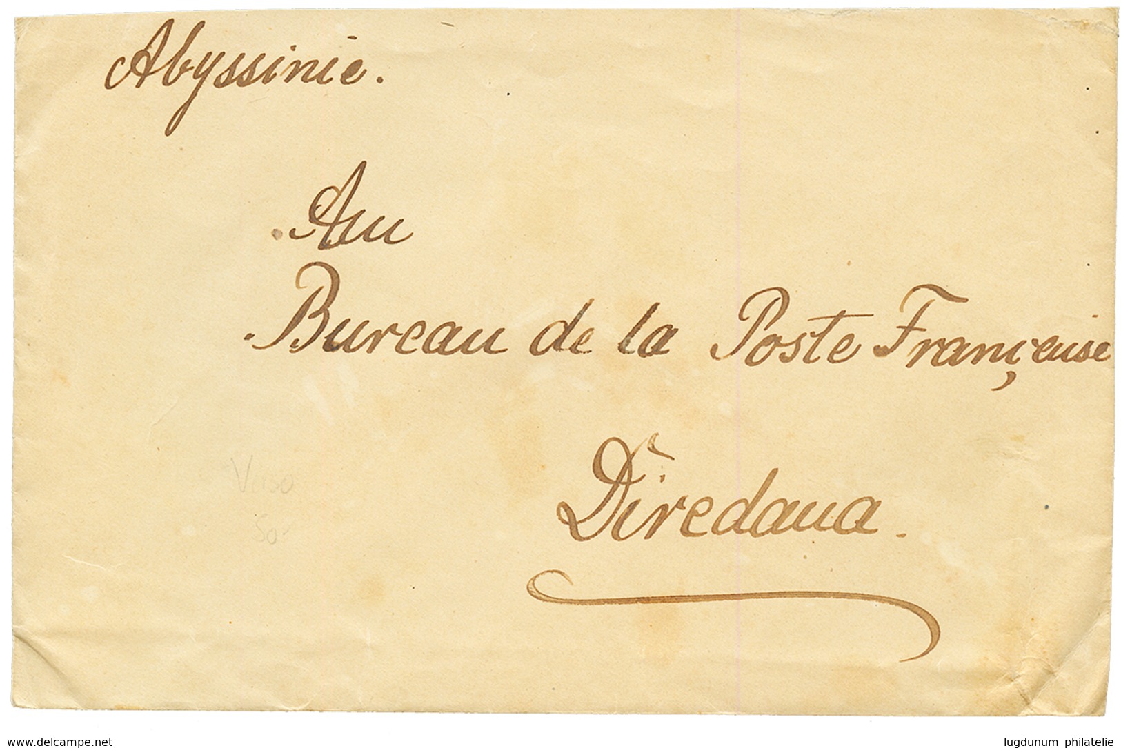 ETHIOPIA - Consular Mail : Scarce Blue Label KAISERLICH DEUTSCHE GESANDTSCHAFT FUR ABESSINIEN On Reverse Of Envelope To  - Ethiopie