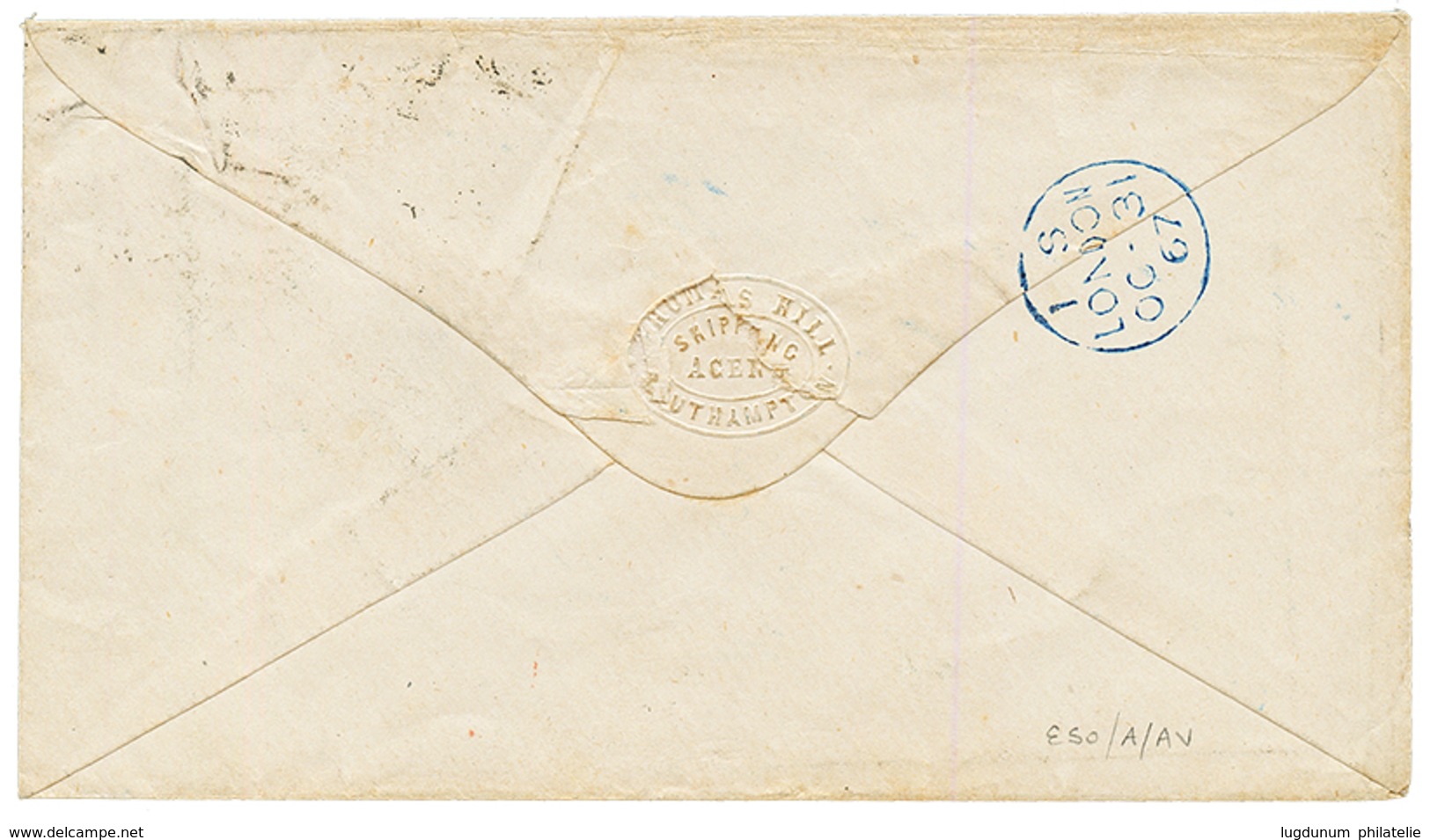 GB To MOROCCO : 1867 GB 6d(x2) On Envelope From SOUTHAMPTON Via GIBRALTAR To RABAT MOROCCO. Vvf. - Altri & Non Classificati