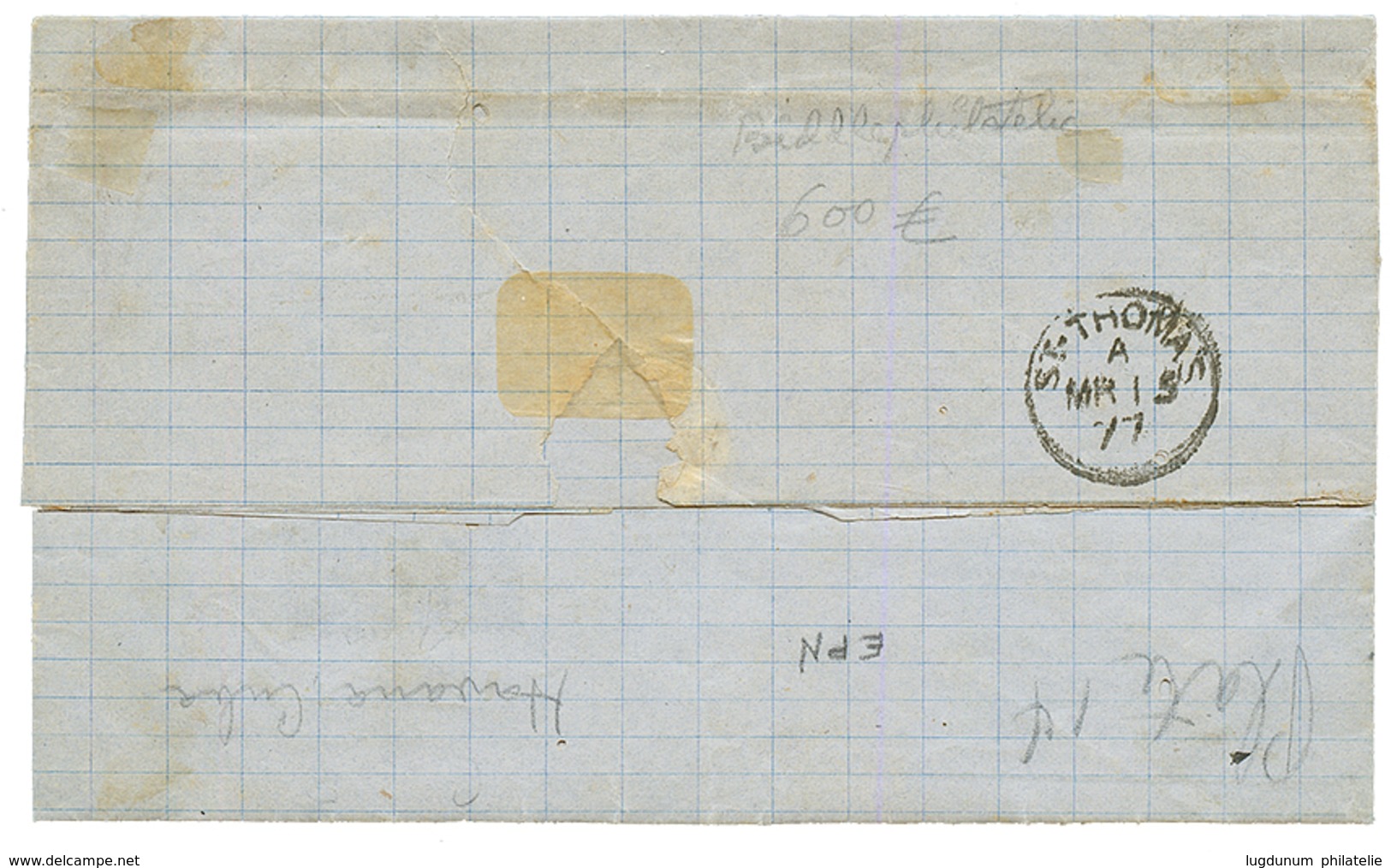 GB Used Abroad - CUBA : 1877 Pair 4d Canc. C58 + HAVANA On Entire Letter To ST THOMAS (D.W.I). Vvf. - Autres & Non Classés