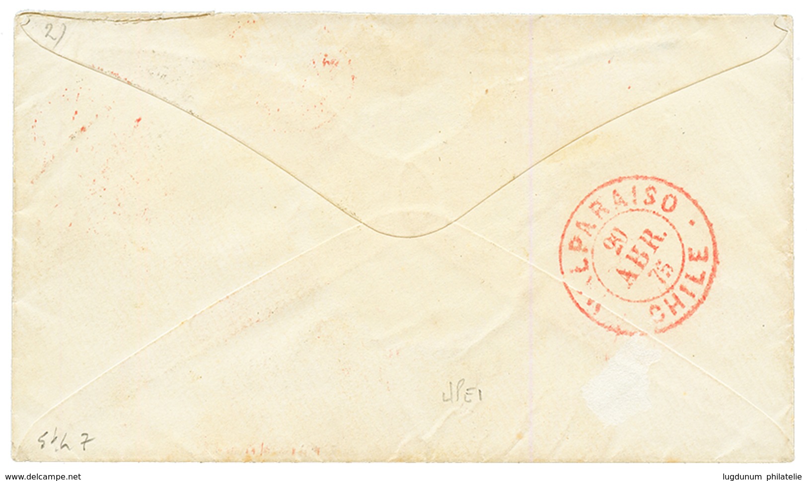 GB Used Abroad - PANAMA : 1875 GB 6d Canc. C35 + PANAMA On Envelope To VALPARAISO CHILE. Vvf. - Autres & Non Classés