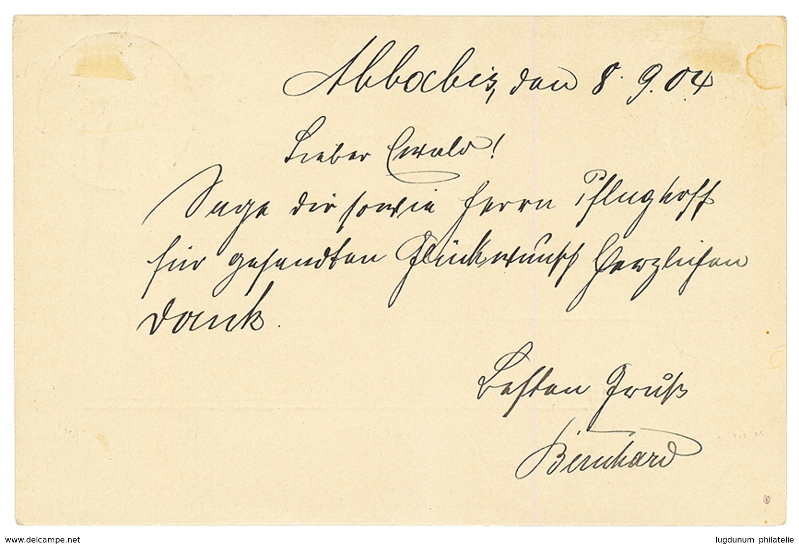 DSWA : 1904 ABBABIS On Card To GERMANY. ARGE = 300. Superb. - Sud-Ouest Africain Allemand
