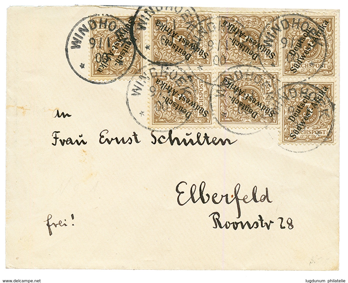 DSWA : 3pf (x7 Canc. WINDHOEK On Envelope To GERMANY. Vvf. - Deutsch-Südwestafrika