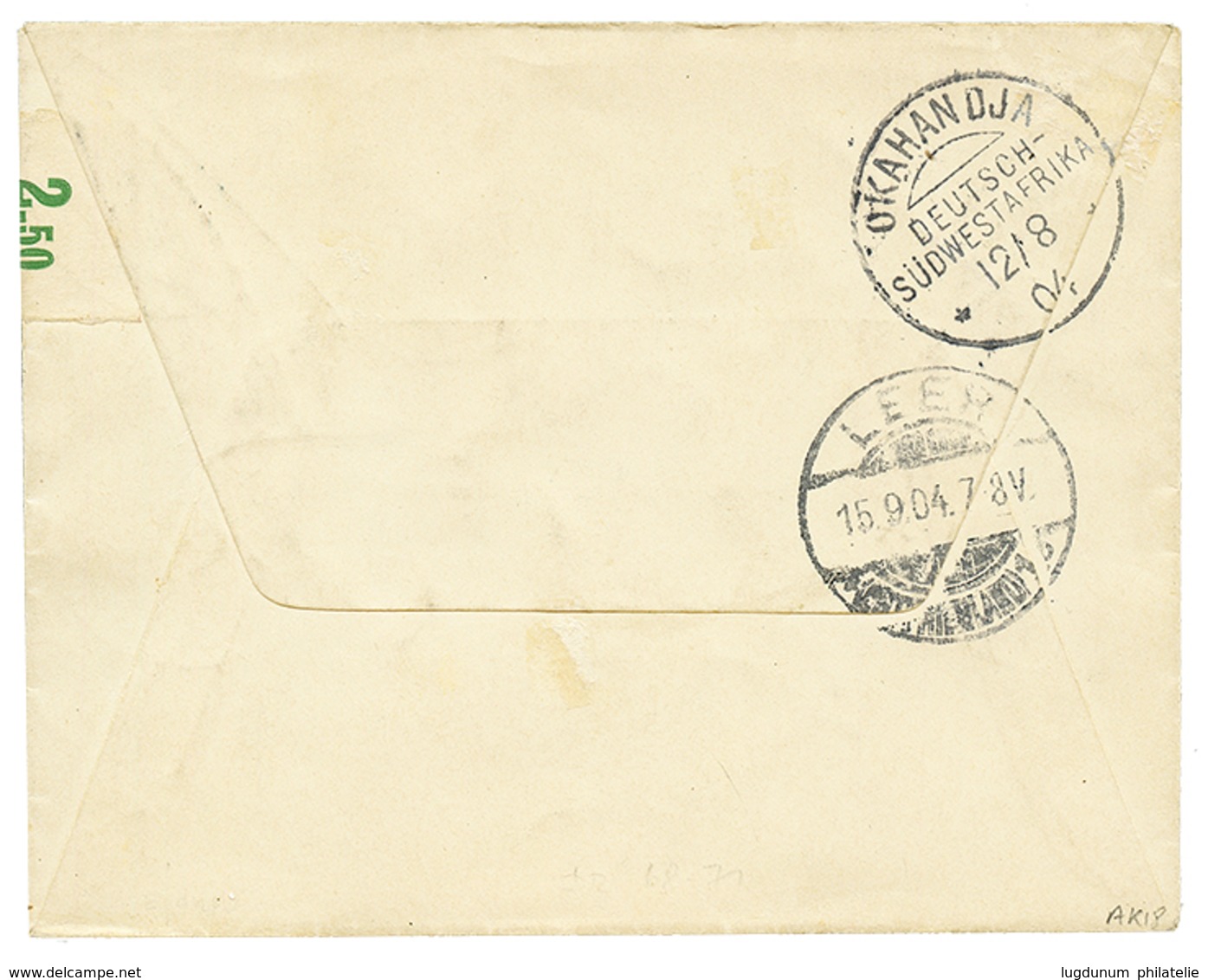 1904 GERMANIA 2pf+ 3pf+ 5pf+ 10pf Canc. GROOTFONTEIN On "FELDPOSTBRIEF" To LEER. Verso, OKAHANDJA. Rare Cancel On Stamps - Duits-Zuidwest-Afrika