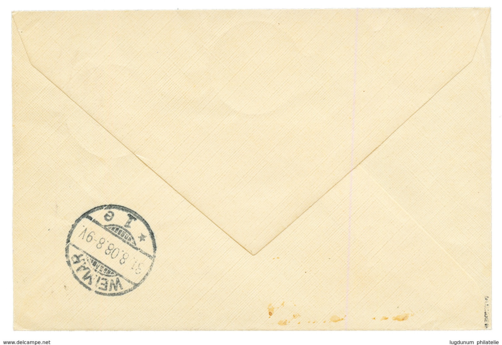 CAROLINES : 1908 5pf + 25pf Canc. TRUK KAROLINEN On REGISTERED Envelope To WEIMAR. RARE. Vf. - Karolinen