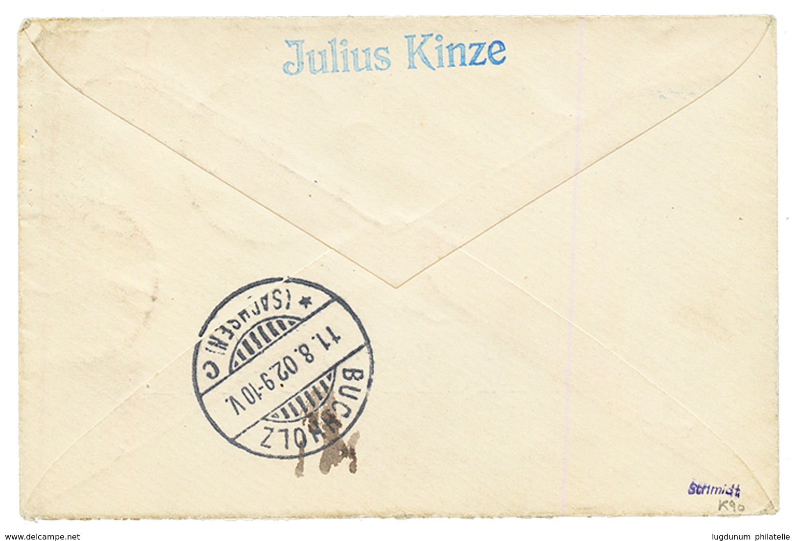 KIAUTSCHOU : 1902 2 MARK + 10pf Canc. TSINGTAU On REGISTERED Envelope To GERMANY. Signed SCHIMDT. Vvf. - Kiautschou