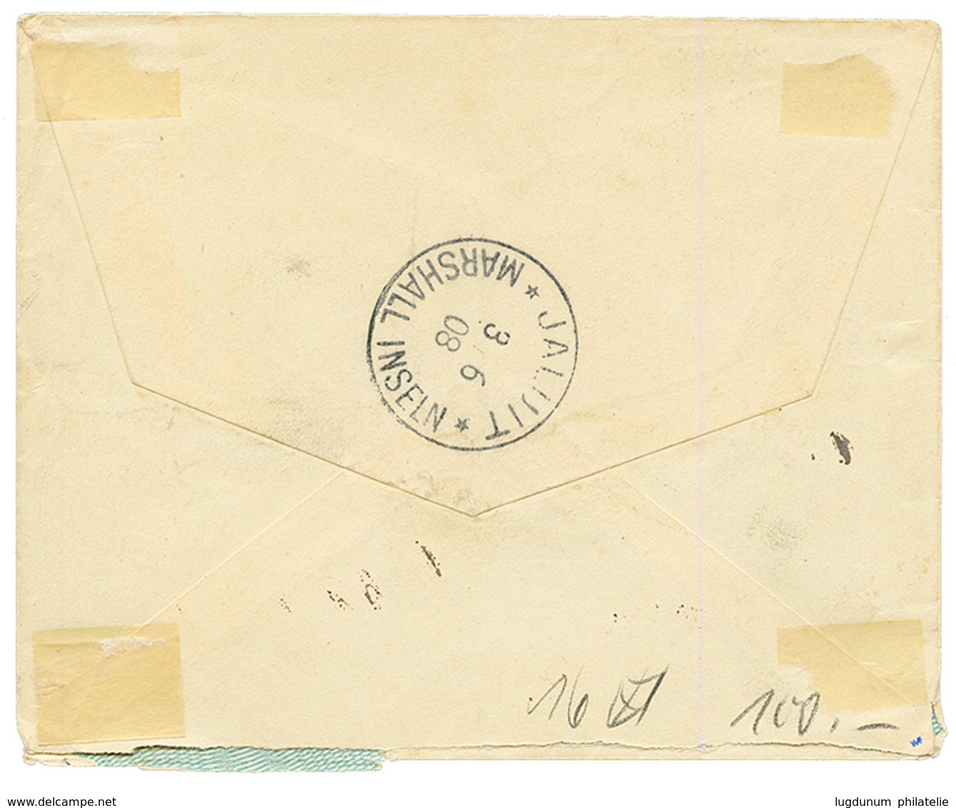 MARSHALL - ATOLL POST : 1908 20pf Pen Cancel. On Envelope To JALUIT. Superb. - Islas Marshall