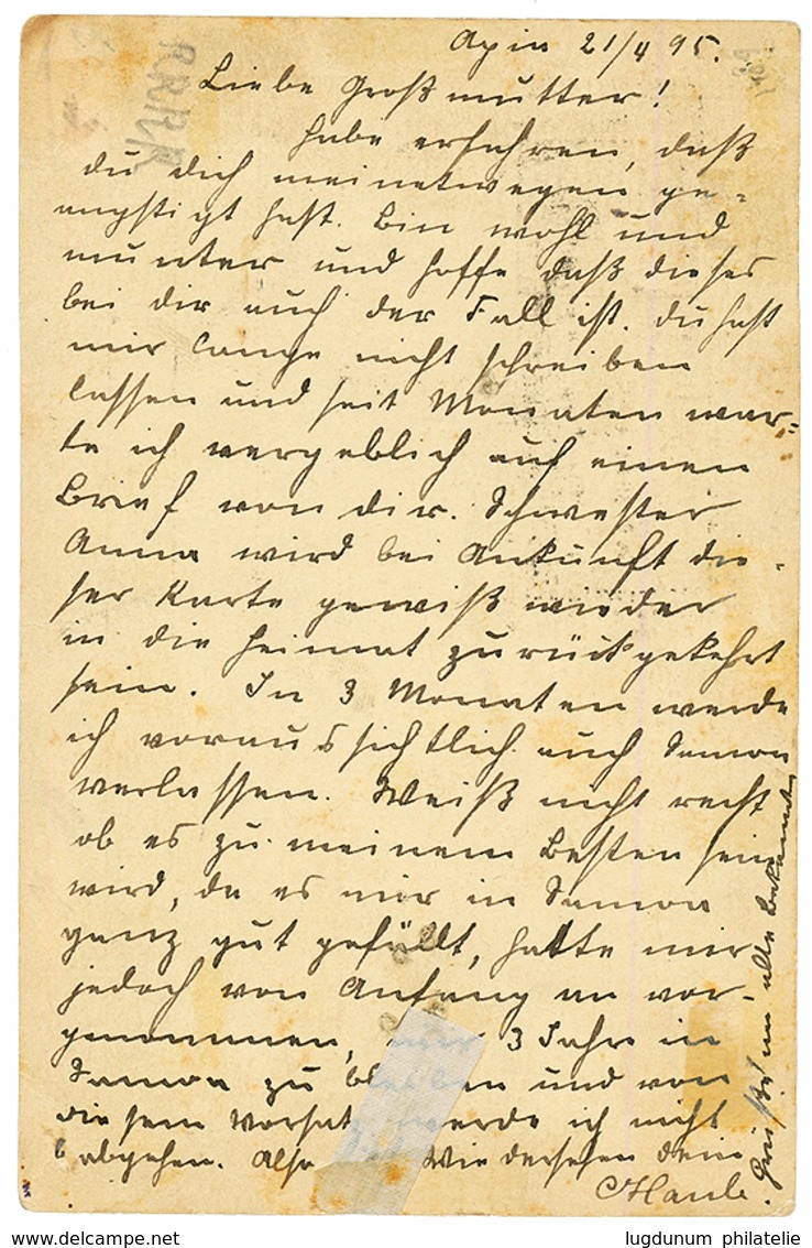 SAMOA - VORLAUFER : GERMANY Postal Stationery 10pf (small Tear At Left) Canc. BEZAHLT / Kaiserl Deutsche Postagentur/ Ap - Samoa