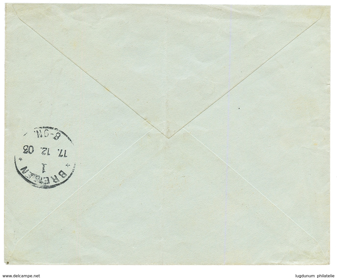 TOGO : 1903 10pf(x2) Canc. SEEPOST LINIE HAMBURG-WESTAFRIKA XXII On Envelope To BREMEN. Vvf. - Togo