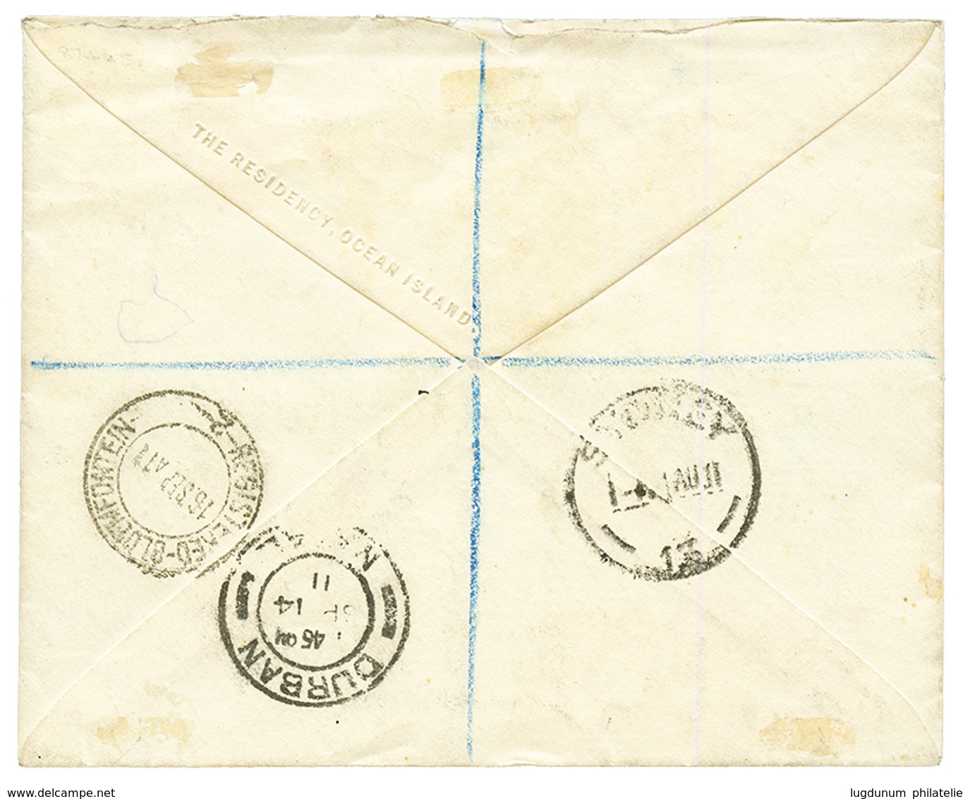 GILBERT ISLANDS To ORANGE FRE STATES : 1911 1/2d+ 1d(x2)+ 2d+ 2 1/2d On REGISTERED Envelope To BLOEMFONTEIN SOUTH AFRICA - Isole Gilbert Ed Ellice (...-1979)