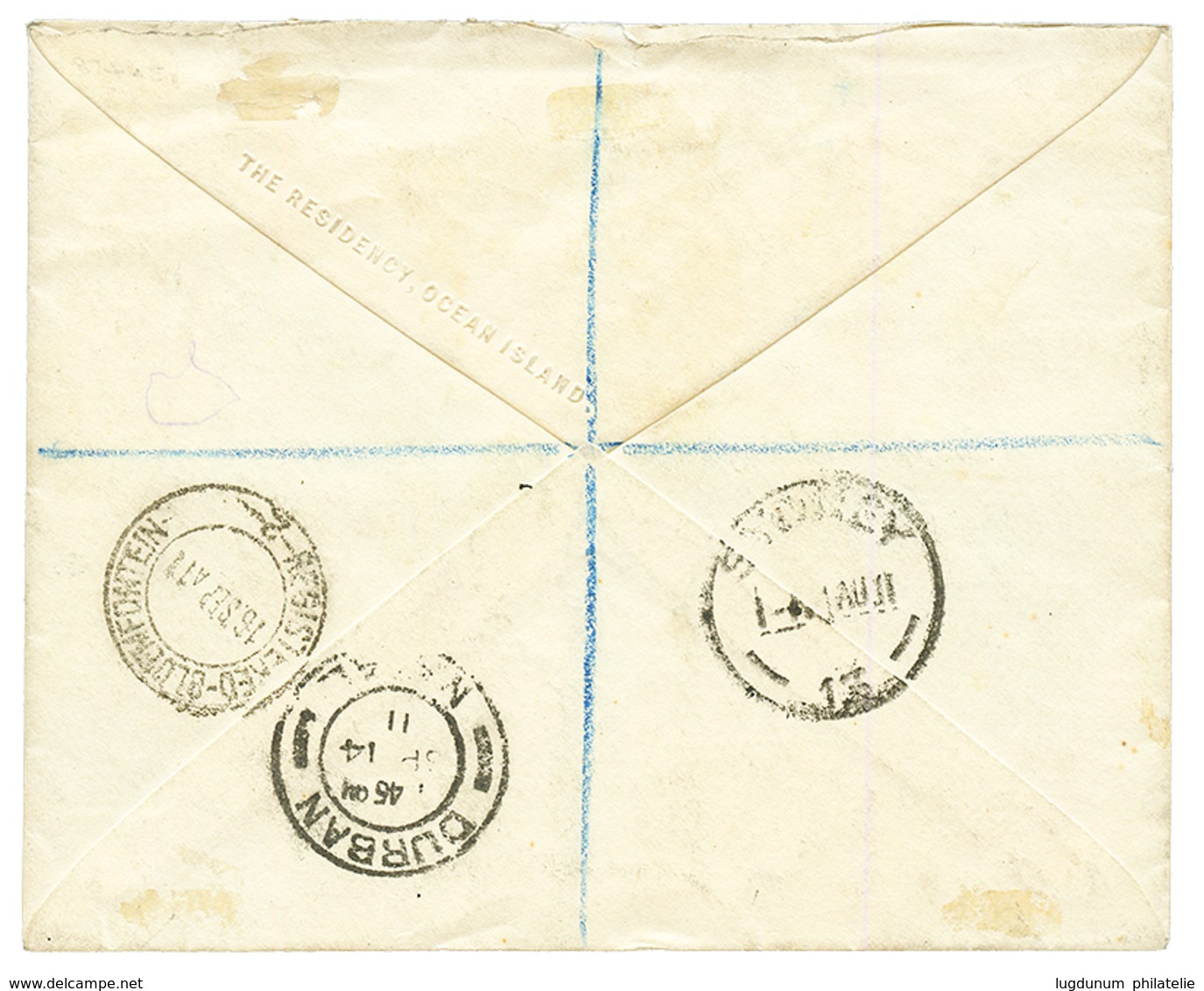 GILBERT ISLANDS To ORANGE FRE STATES : 1911 1/2d+ 1d(x2)+ 2d+ 2 1/2d On REGISTERED Envelope To BLOEMFONTEIN SOUTH AFRICA - Gilbert- En Ellice-eilanden (...-1979)