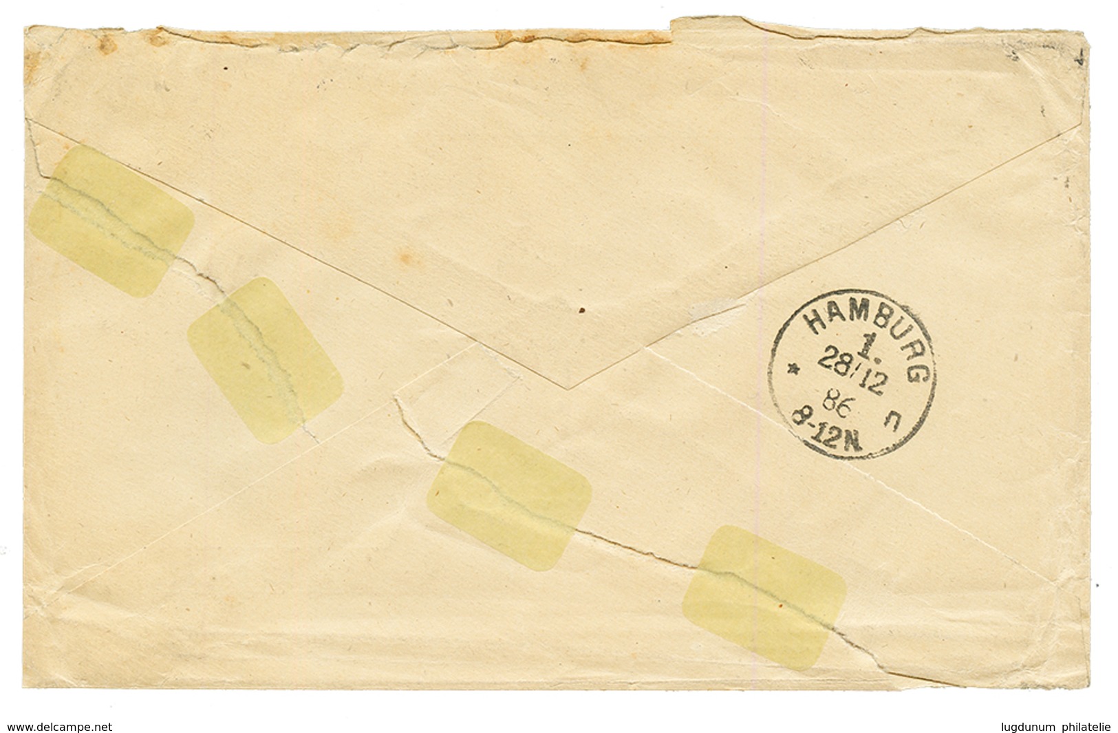 HAITI : 1886 5c(x2) + 20c(x2) Canc. JACMEL On Envelope (Faults On Reverse) To GERMANY. Vf. - Haiti