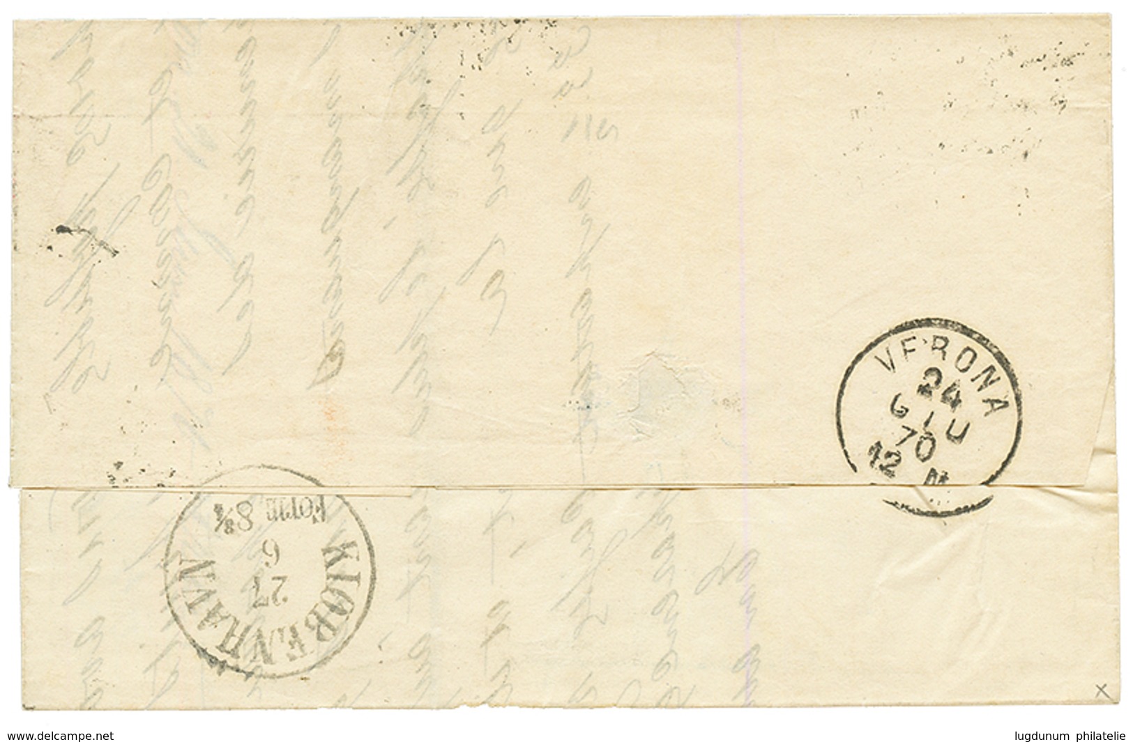 "50c To DENMARK" : 1870 10c + 40c On Cover From LIVORNO Via VERONA To KJOBENHAVN (DENMARK). Superb. - Zonder Classificatie
