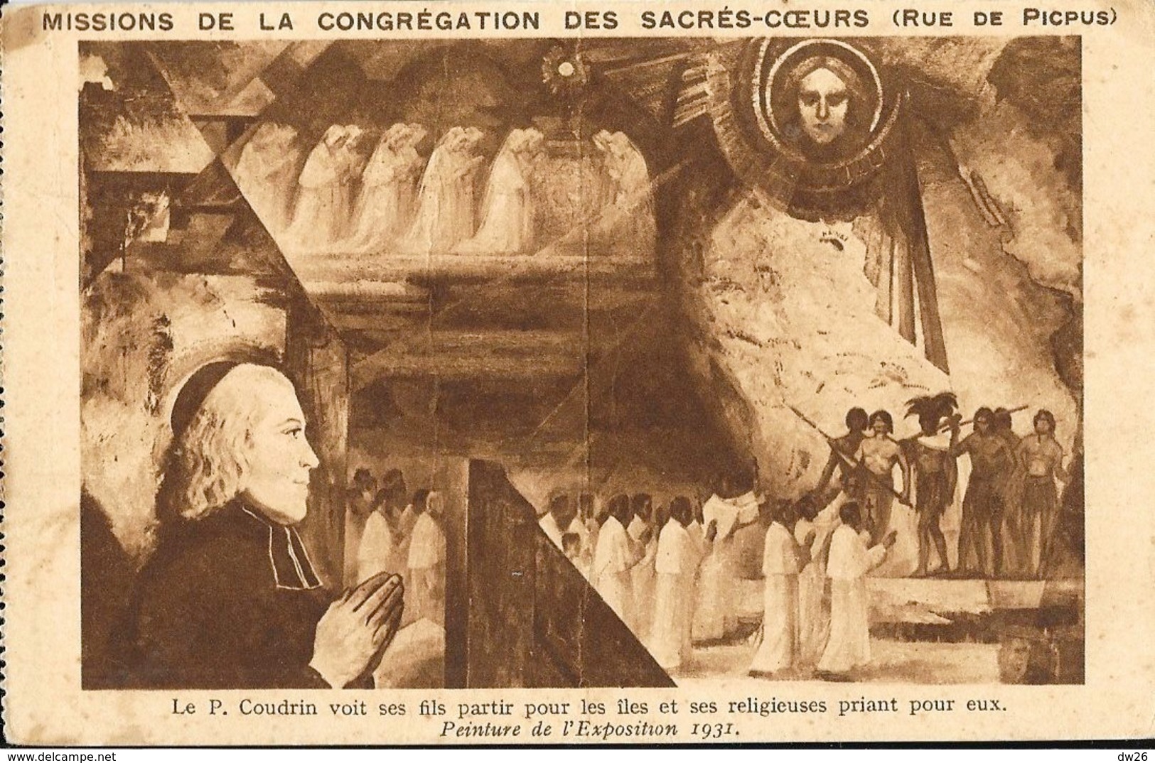 Missions De La Congrégation Des Sacrés-Coeurs - Le P. Coudrin Voit Ses Fils Partir Pour Les îles (peinture 1931) - Missions