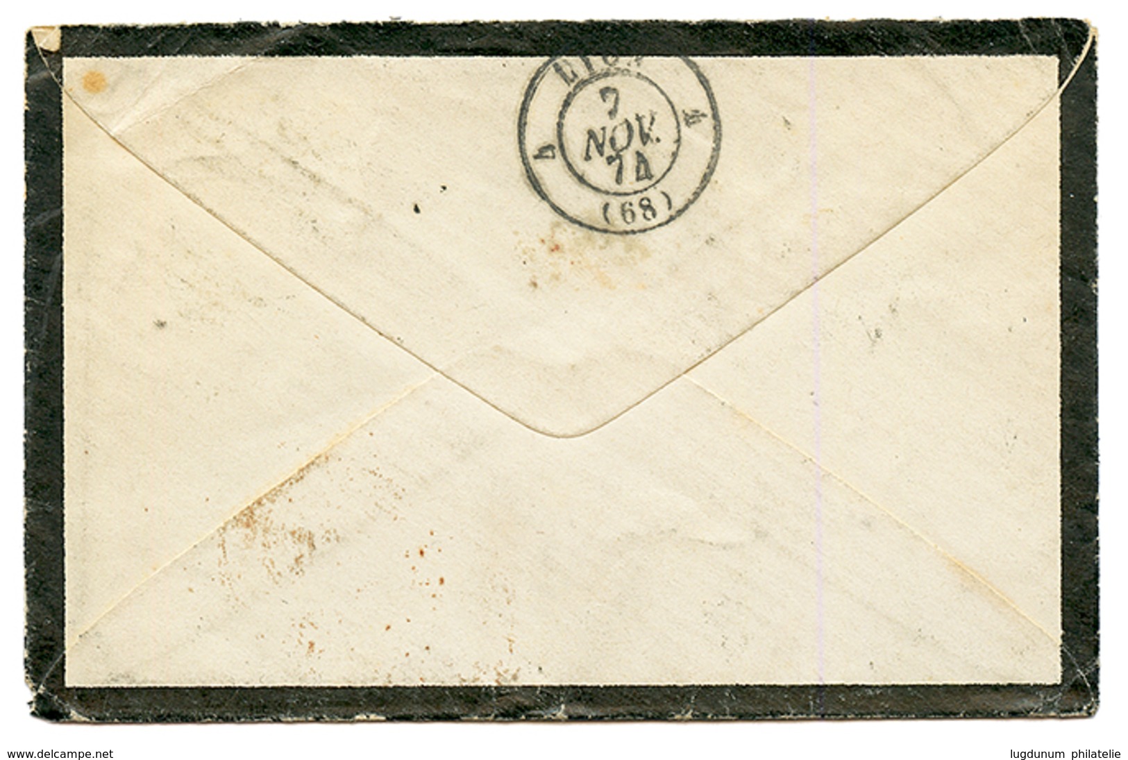 "NAGASAKI Via CHINA" : 1874 FRANCE 5c(pd) + 25c(x5) Canc. GC 5104 + SHANG-HAI CHINE On Envelope With Full Text Datelined - Autres & Non Classés