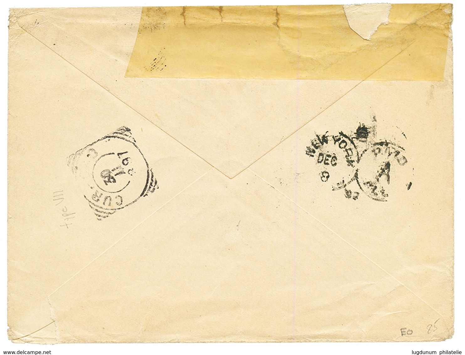 CURACAO - BONAIRE : 1897 25c Canc. BONAIRE On Envelope To BROOKLYN (USA). Vvf. - Curazao, Antillas Holandesas, Aruba