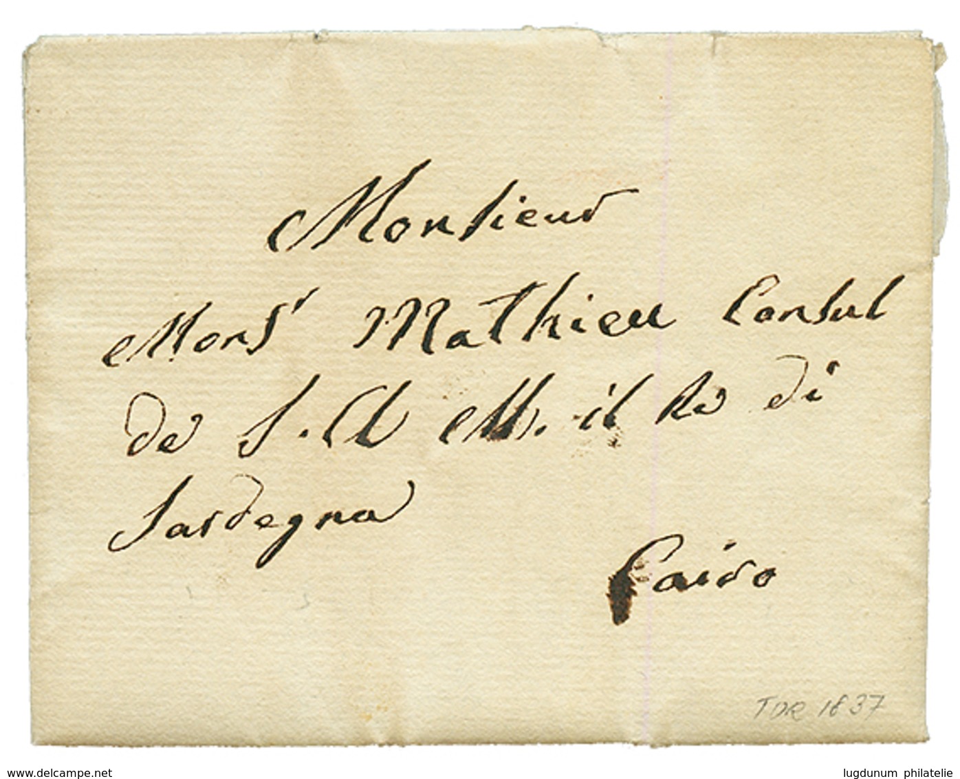 PALESTINE - TOR (SINAÏ) : 1837 Entire Letter Datelined "TOR" To CAIRO (EGYPT). GREAT RARITY. Superb. - Palästina