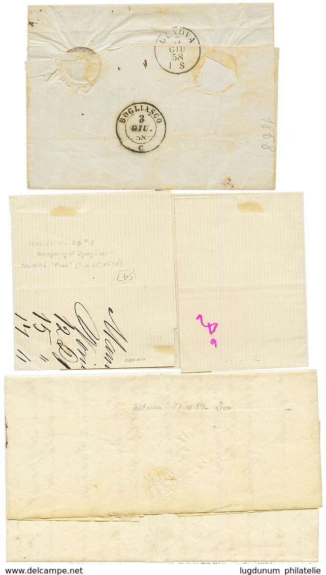 1858/66 Lot 3 Interesting Cover From PERU (destination ITALY, VAPOR INCA, PUNO). Vf. - Perú