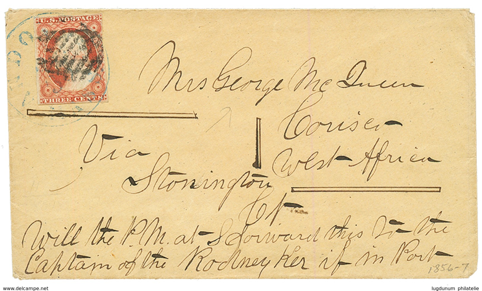 SPANISH GUINEA - CORISCO : USA 3c Canc. ANDOVER MASS. On Envelope To CORISCO WEST AFRICA. Very Scarce Destination Sent T - Otros & Sin Clasificación