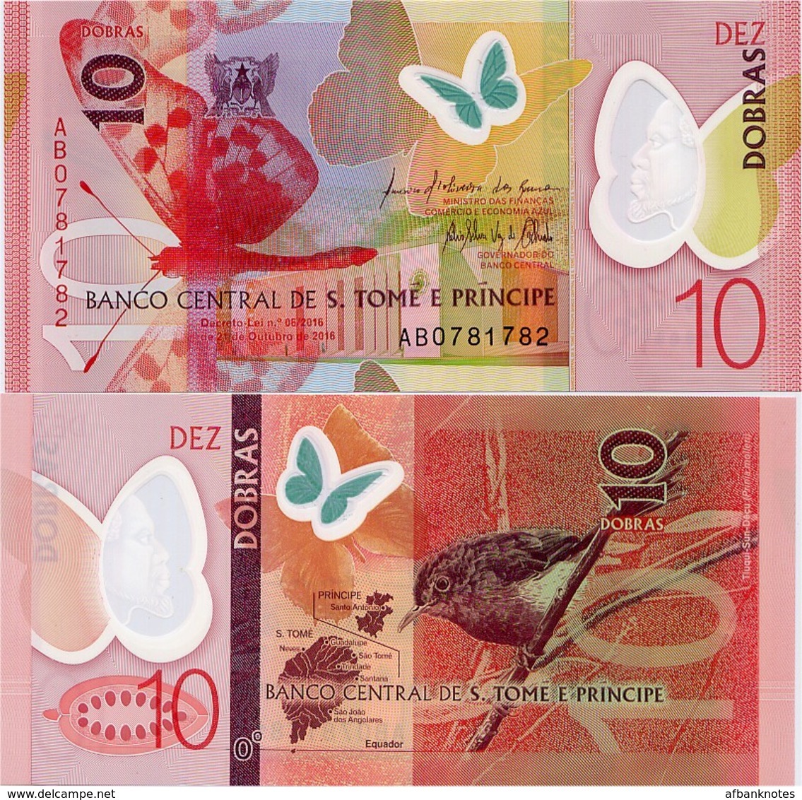 SAINT THOMAS & PRINCE       10 Dobras       P-71       21.10.2016 (2018)        UNC - San Tomé E Principe