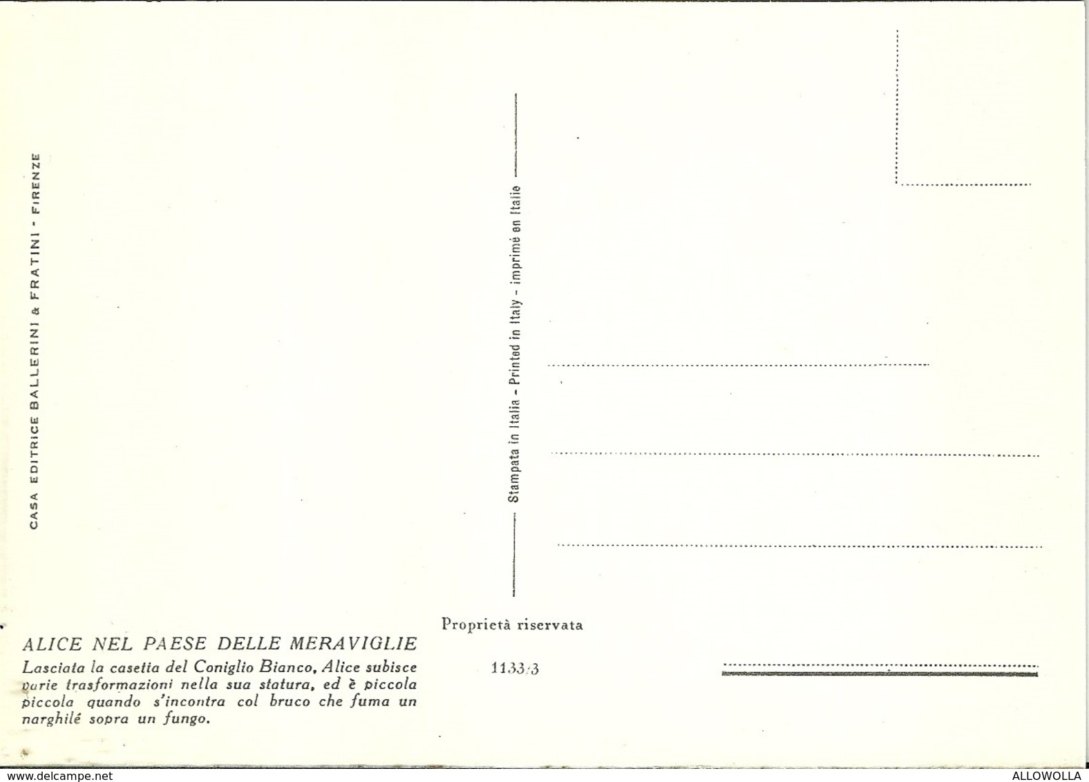 3709 "ALICE NEL PAESE DELLE MERAVIGLIE-LE FAVOLE ILLUSTRATE-SERIE DI 6 CARTOLINE" CART. POST. OR. NON SPED. - Fiabe, Racconti Popolari & Leggende