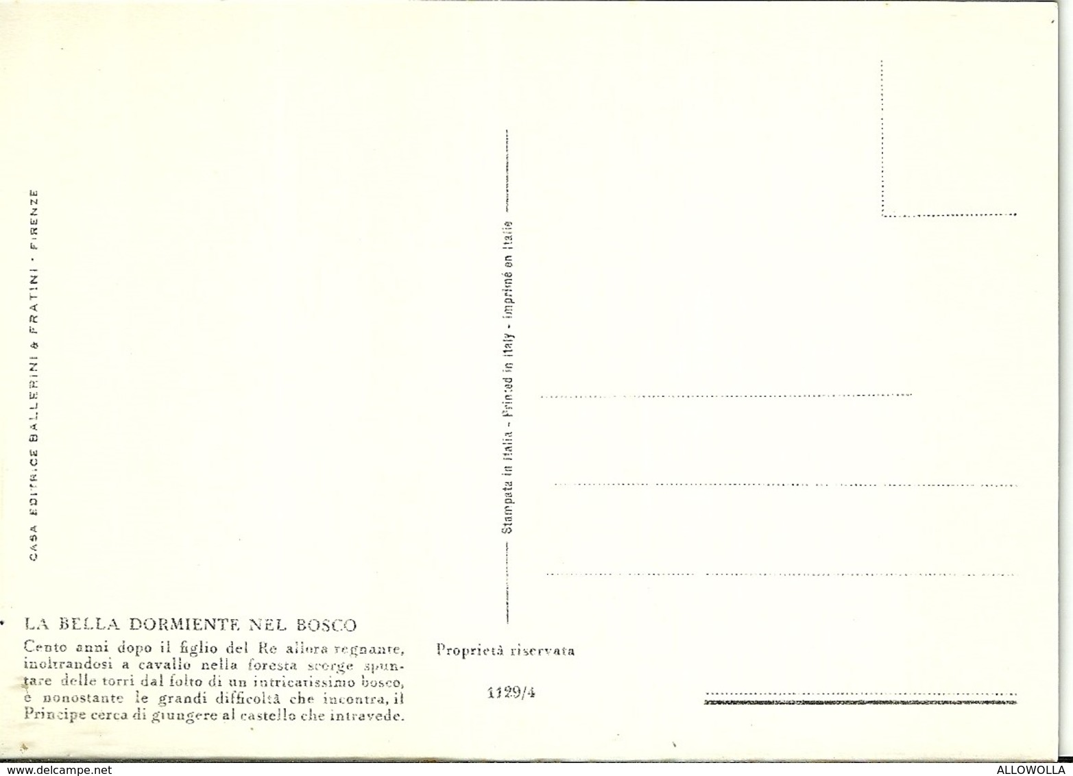 3711 "LA BELLA DORMIENTE NEL BOSCO-LE FAVOLE ILLUSTRATE-SERIE DI 6 CARTOLINE" CART. POST. OR. NON SPED.