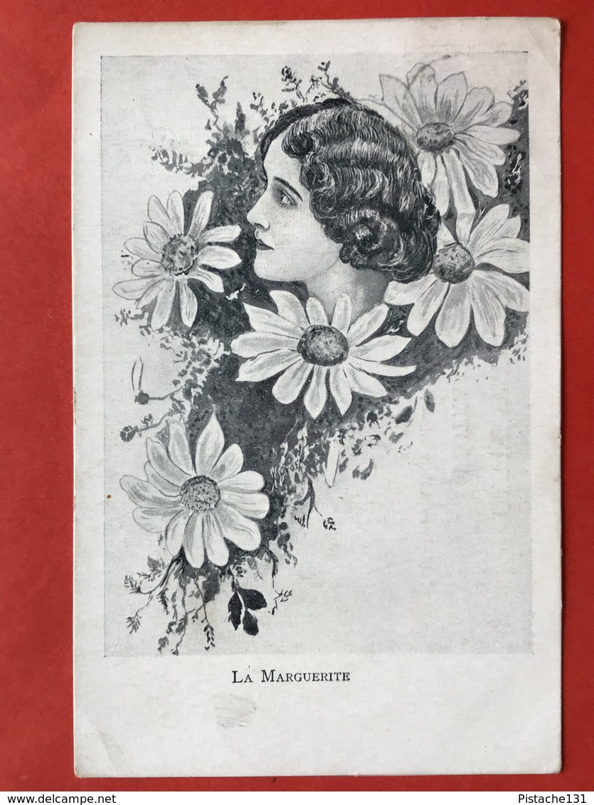 1906 - Illustrateur - LA MARGUERITE - DE MARGRIET - VISAGE DE FEMME DANS LA MARGUERITE - VROUWENGEZICHT IN MARGRIET - 1900-1949