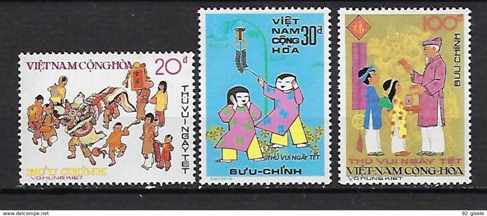 Viet-Sud YT 503 à 505 " Réjouissances Du Têt " 1975 Neuf** MNH - Viêt-Nam