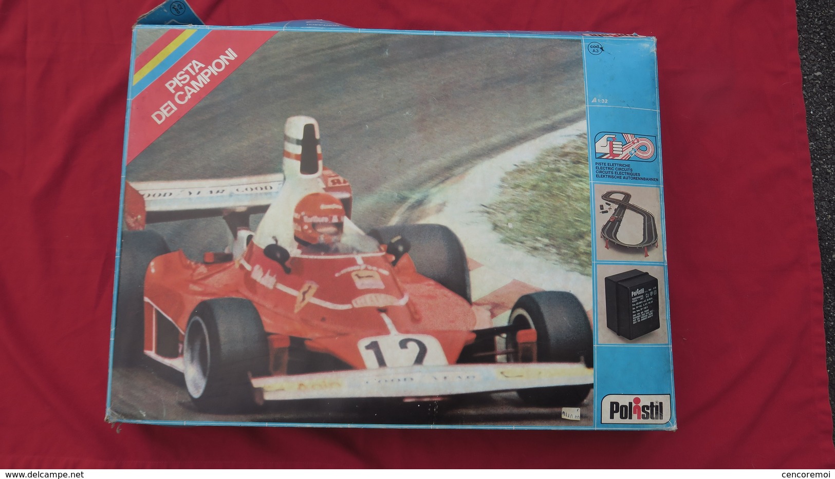 Ancien Coffret Circuit Piste électrique Voiture - Polistil -pista Del Campioni, Jouet Vintage De Collection - Toy Memorabilia