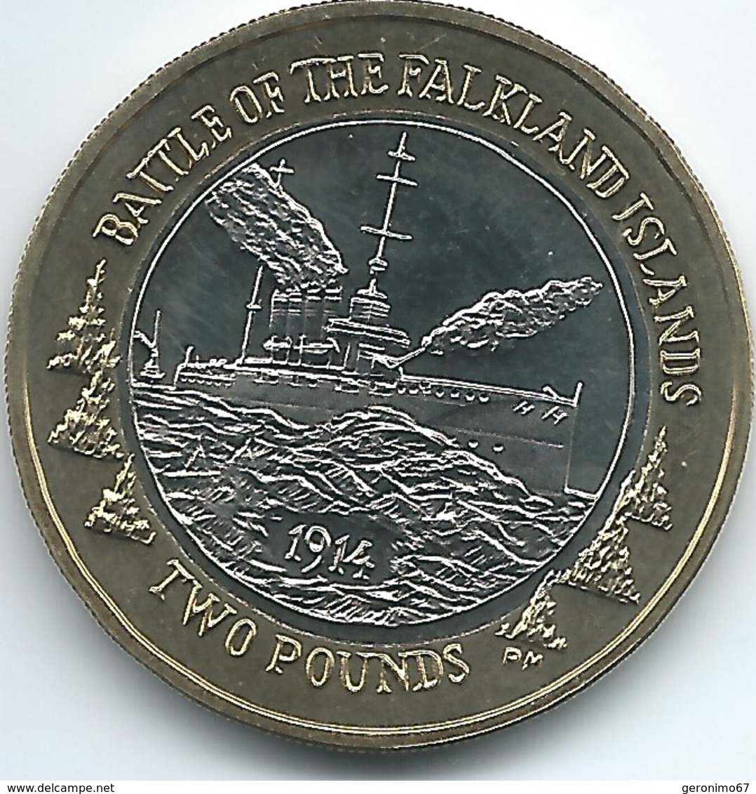 Falkland Islands - Elizabeth II - 2014 - 2 Pounds - KM171 - 100th Anniversary Of The Battle Of The Falklands - Falkland