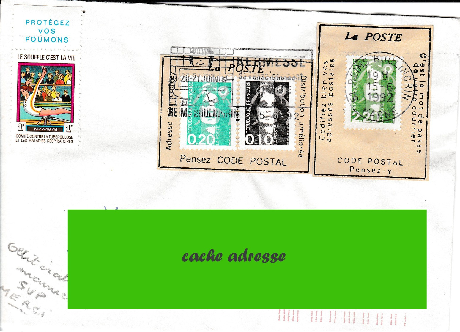 VIGNETTES PORTE TIMBRE "PENSEZ CODE POSTAL" VOIR SCANS - 1990 « Oiseaux De Jubert »