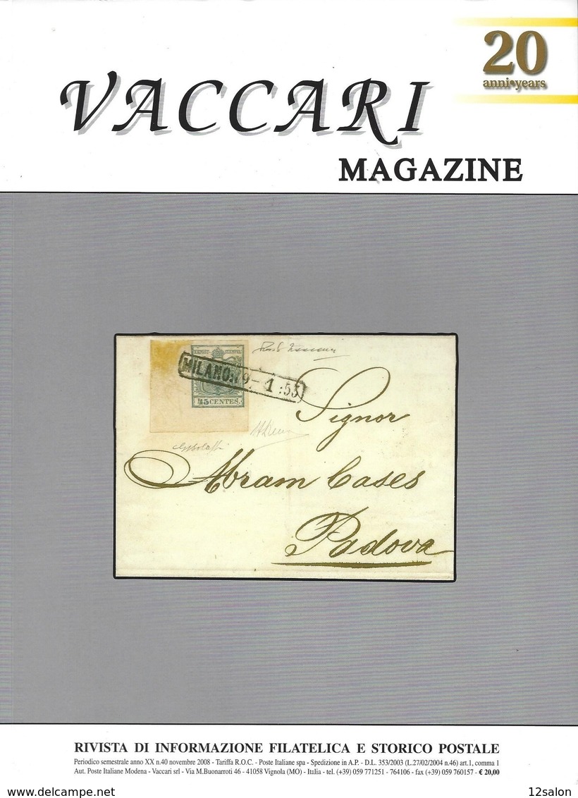 VACCARI MAGAZINE N° 40 Scansione Sommario Scan Sommaire - Italian (from 1941)