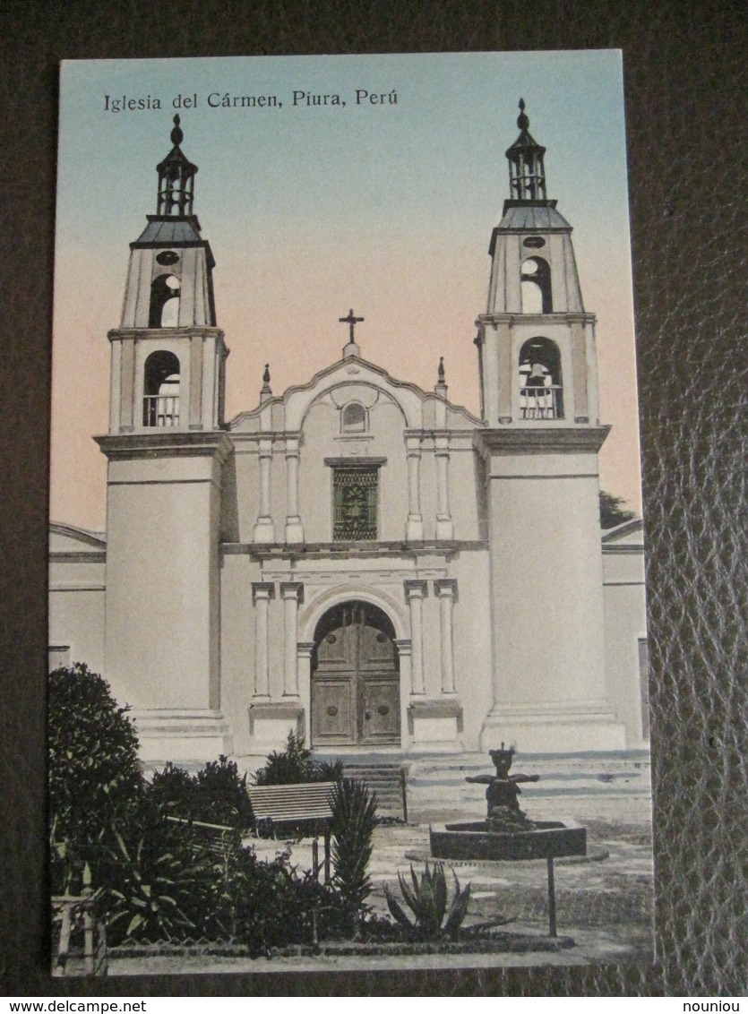 Antique Tarjeta Postal - Peru Perou - Iglesia Del Carmen - Piura - Librería Ramos Montero - Pérou