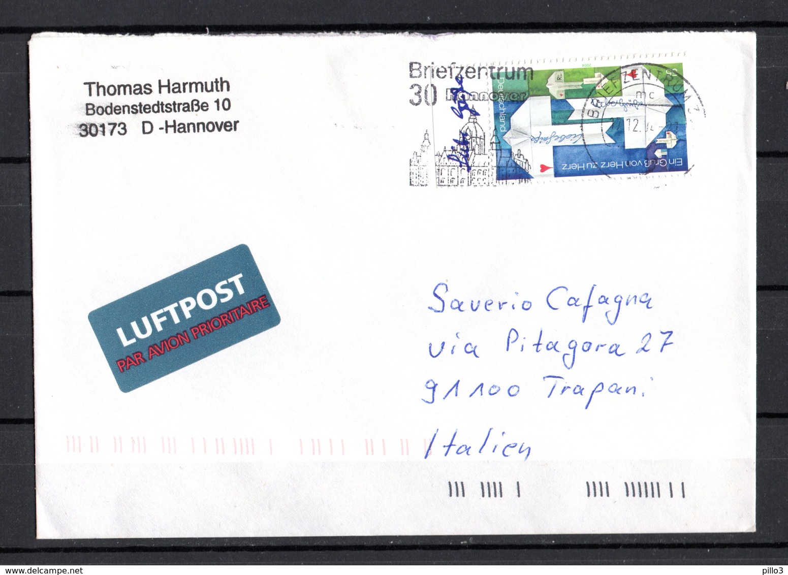 Germania R F T. :   Poste - Isolato  Su Lettera   Cat. Mi  2387 -  5.02.2004 - Storia Postale