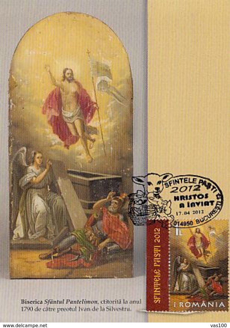 CHRISTIANITY, JESUS' RESURRECTION, EASTER, CM, MAXICARD, CARTES MAXIMUM, 2012, ROMANIA - Cristianismo