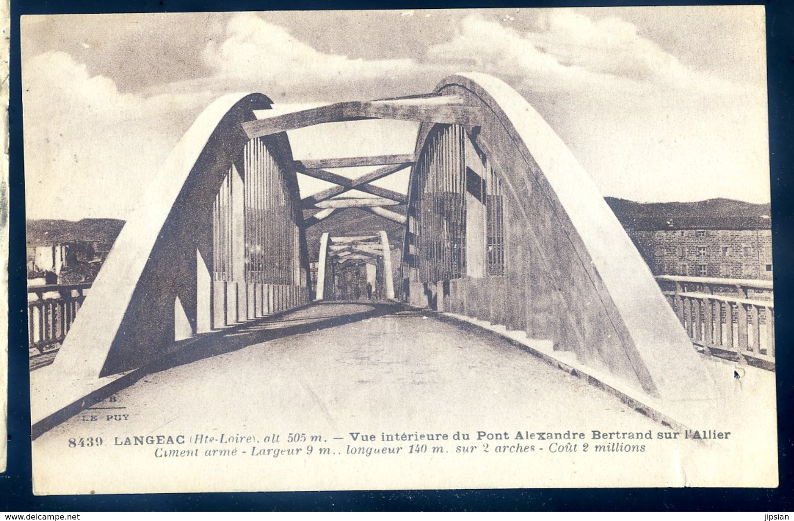 Cpa Du 43 Langeac Vue Intérieur Du Pont Alexandre Bertrand Sur L' Allier     JM2 - Langeac