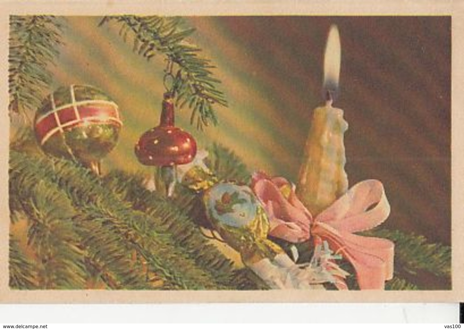 CPA MUSHROOMS, ORNAMENTS, CANDY, RIBBON - Pilze