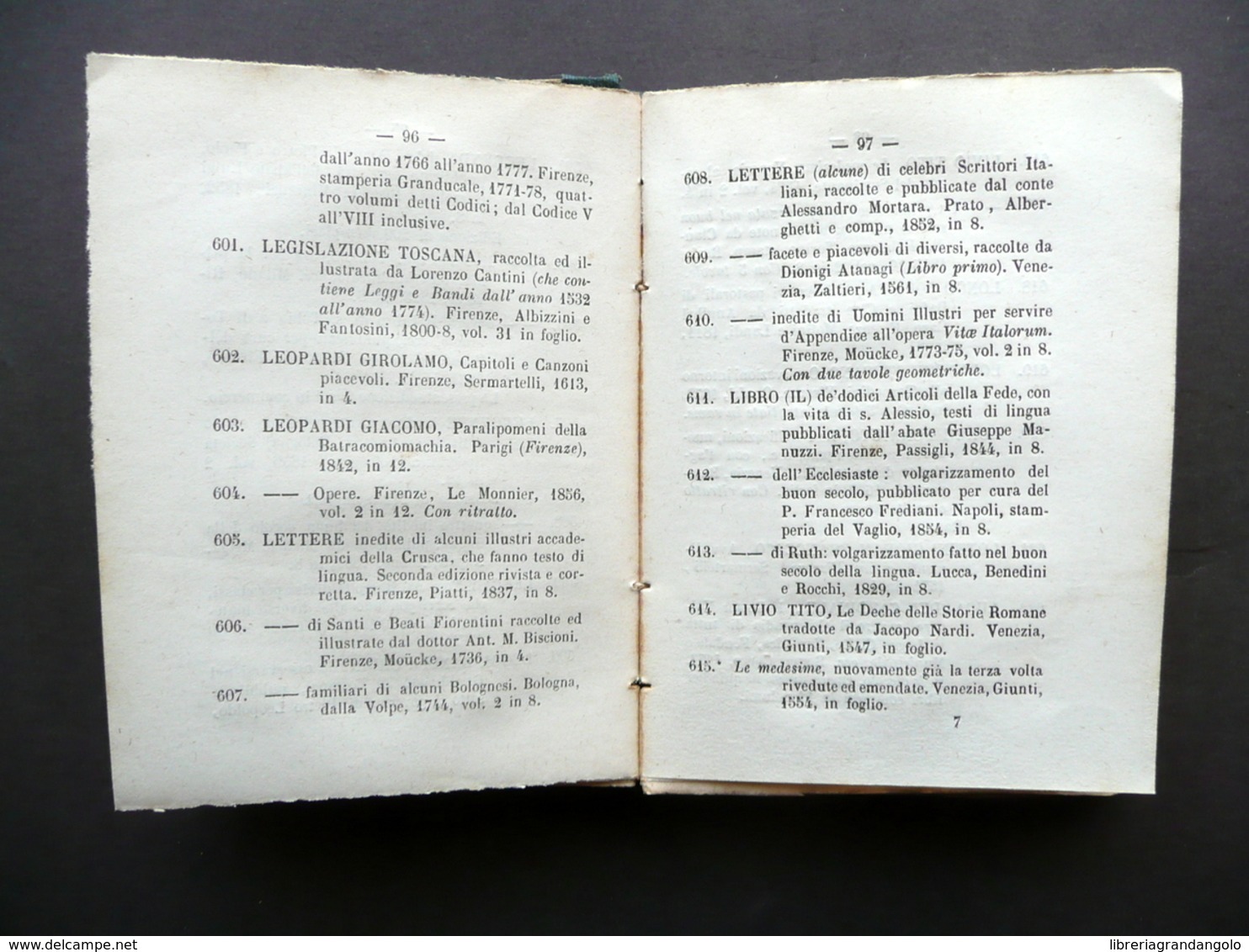 Indice Delle Edizioni Citate Come Testi Di Lingua Accademici Della Crusca 1863 - Non Classificati