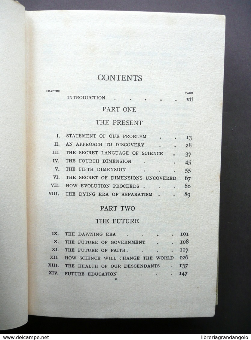 The Fifth Dimension And The Future Of Mankind Vera Stanley Alder 1950 Autografo - Non Classificati