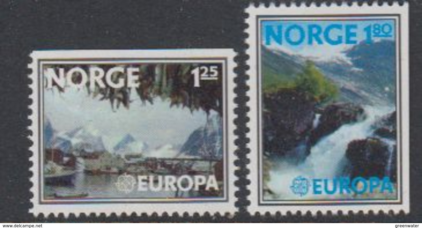 Norway 1977 Landscapes 2v From Booklet ** Mnh (42788B) - Ongebruikt