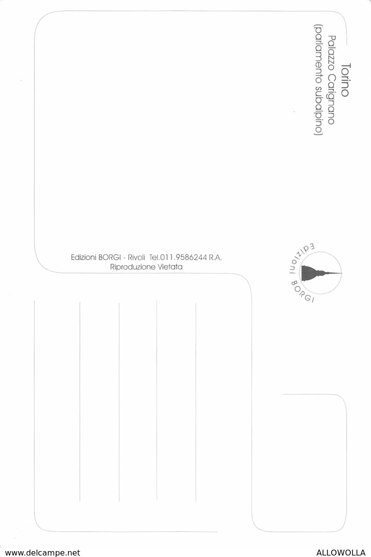 3734" TORINO-PALAZZO CARIGNANO(PARLAMENTO SUBALPINO)" CART. POST. OR. NON SPED. - Palazzo Carignano
